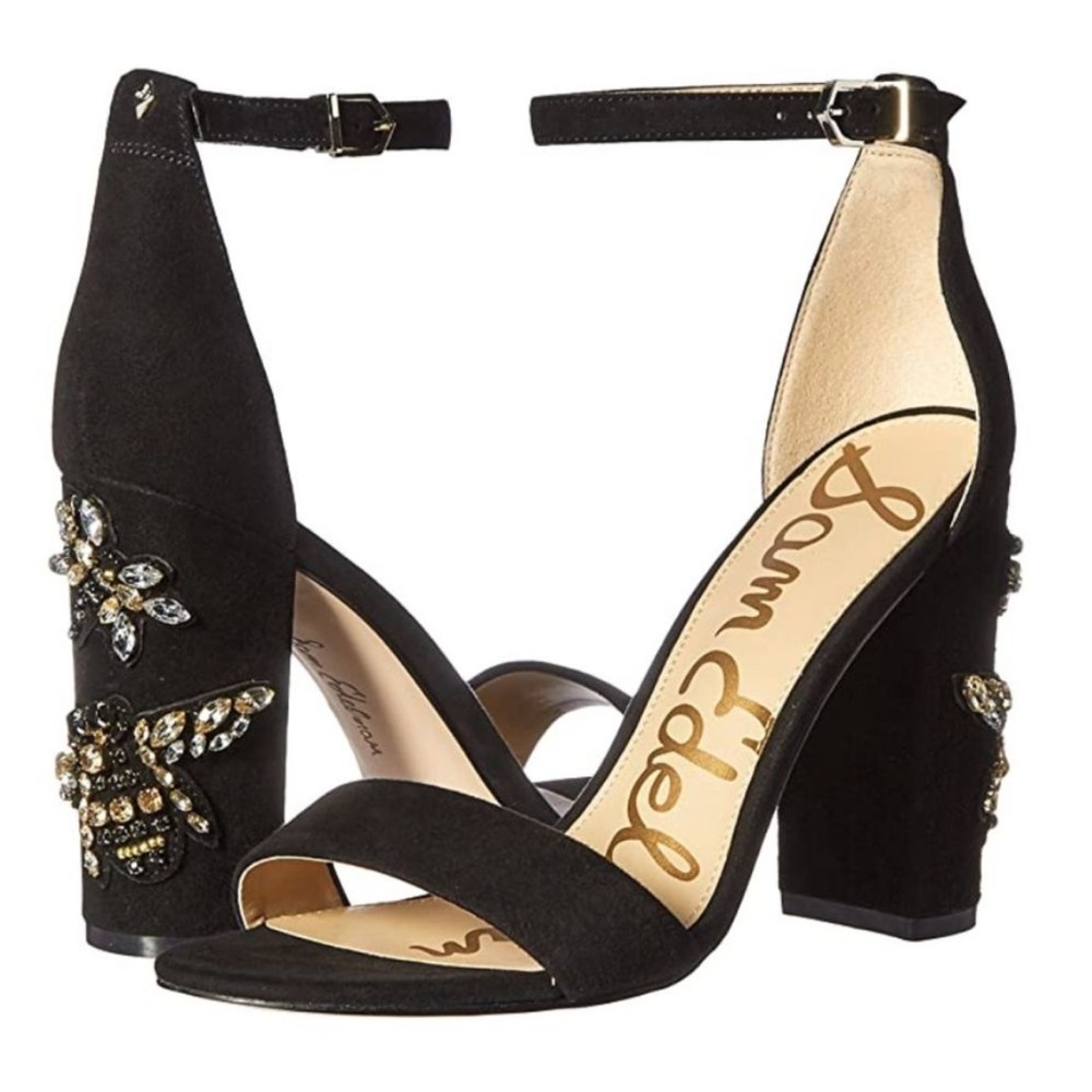 NWOB Sam Edelman yaro 2 beaded bee and dragonfly heels 10 - Picture 2 of 7
